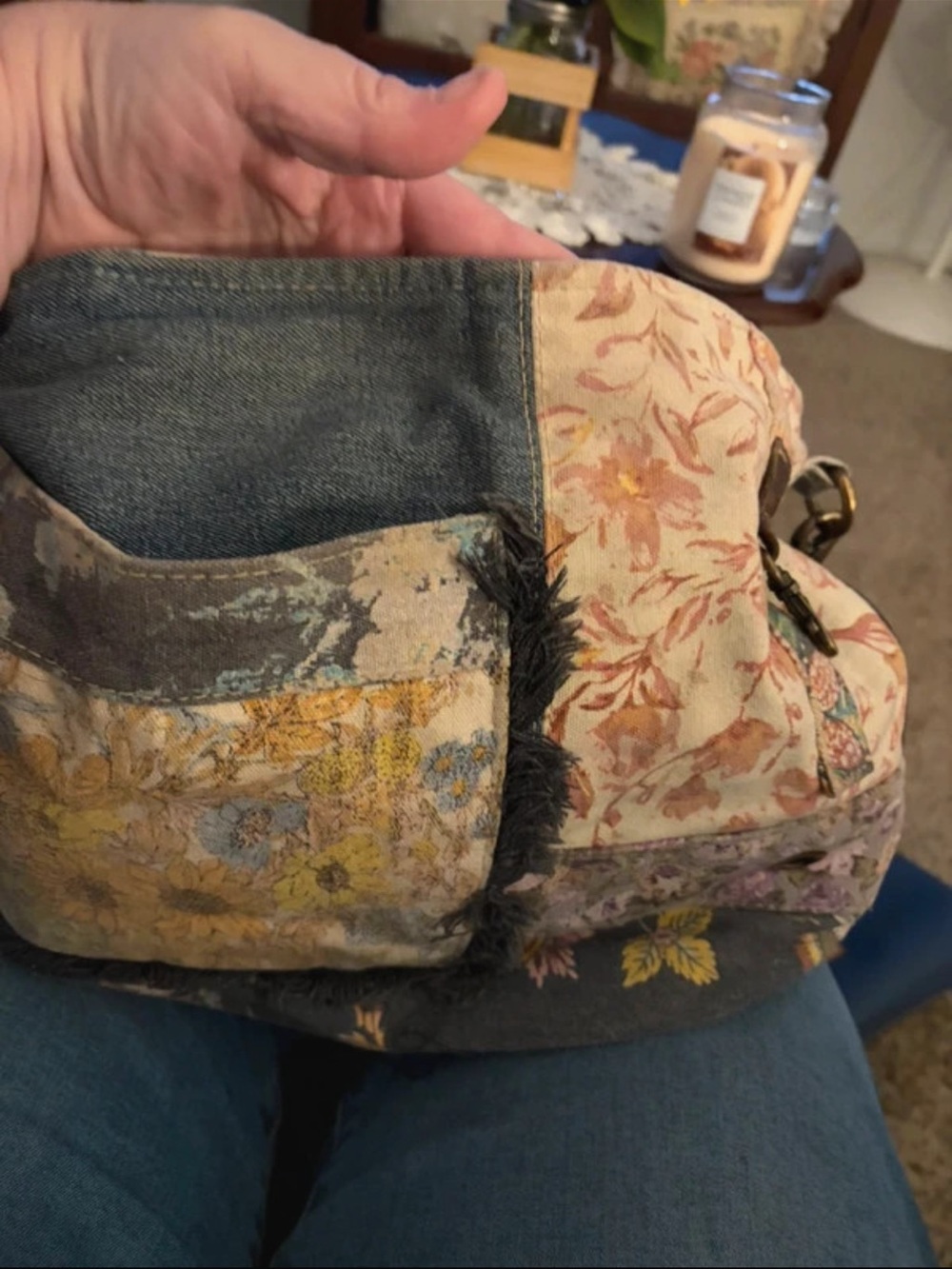 Patchwork Floral Crossbody Bag in Multi-Color